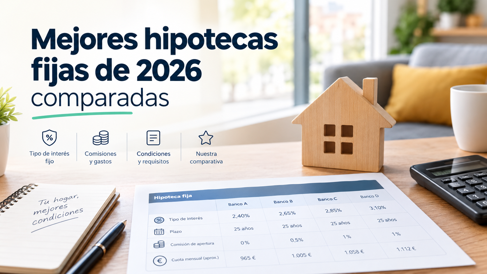 Mejores hipotecas fijas de 2026: comparativa actualizada