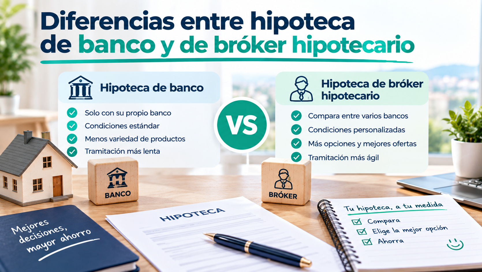 Diferencias entre hipoteca de banco y de bróker hipotecario