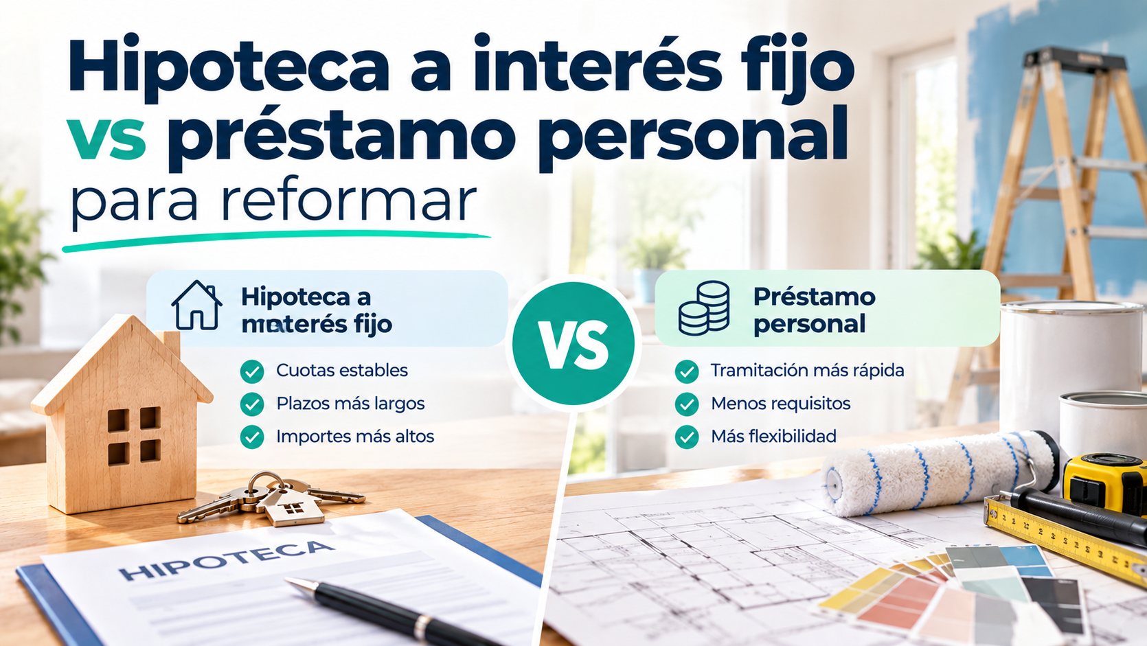 Hipoteca a interés fijo vs préstamo personal para reformar